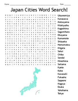Preview of Japan Cities Word Search!
