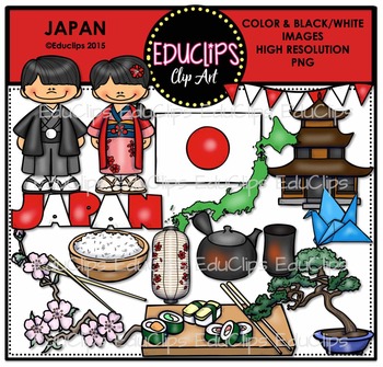 Preview of Japan Clip Art Bundle {Educlips Clipart}