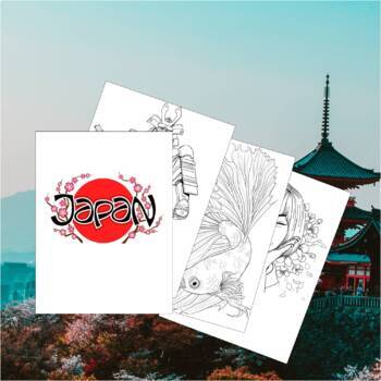 Preview of Japan Coloring Book for Kids - 21 Japanese Coloring Pages - Japanese Day