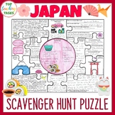Japan Country Study Scavenger Hunt Puzzle Poster | Tokyo Olympics