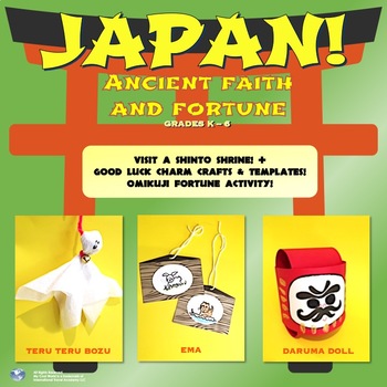 Preview of Japan! Ancient Faith & Fortune Lesson | 3 Good Luck Charm Crafts | Activities