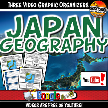 Preview of Japan Physical World Geography YouTube Video Notes Map Activities & Worksheet
