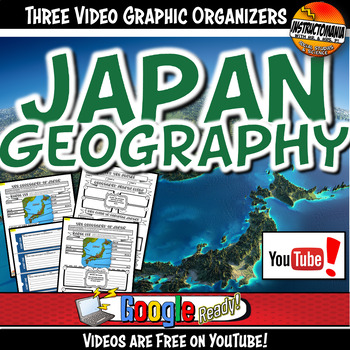 Preview of Japan Physical World Geography I Middle School Video Map Activities & Worksheet