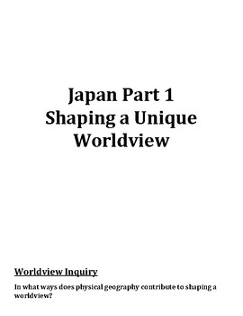 Preview of Japan Part 1 - Shaping a Unique Worldview - Student Workbook