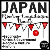 Japan Reading Comprehension Worksheet Bundle Country Studies Asia