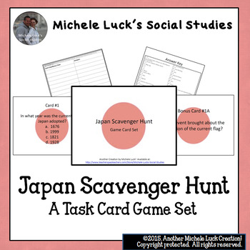 Preview of Japan Scavenger Hunt Task Cards Game for Review - Geography, Facts, More