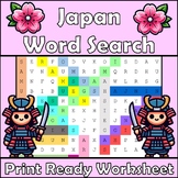 Japan - Themed Word Search - Worksheet, Activity, Puzzle, 