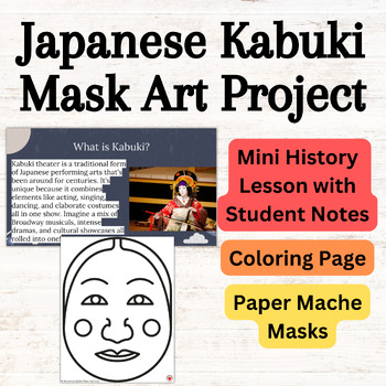 Preview of Japan's Japanese Kabuki Theater Masks Art Project with History Lesson