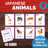 Japanese Animal Flashcards, Japanese Word Wall, Japanese E