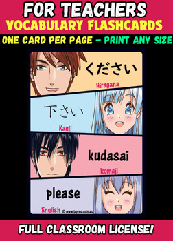 Preview of Japanese Anime Vocabulary Flashcards - ESSENTIAL WORDS & PHRASES set