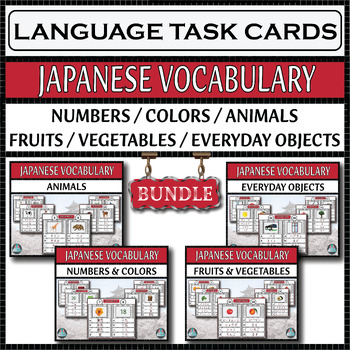 Preview of Japanese Assessment Task Cards - Vocabulary Bundle