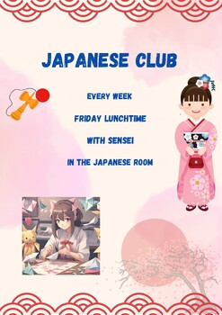 Preview of Fun Activities in Japanese themed club including planner 