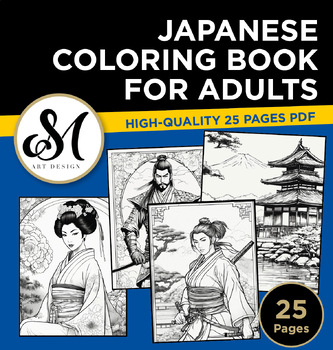 Preview of Japanese Coloring Book for Adults