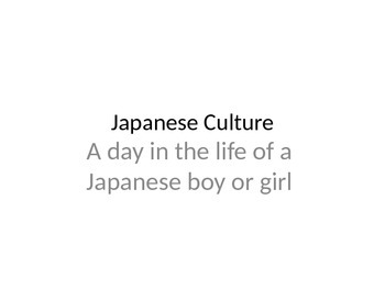 Preview of Japanese Culture Powerpoint