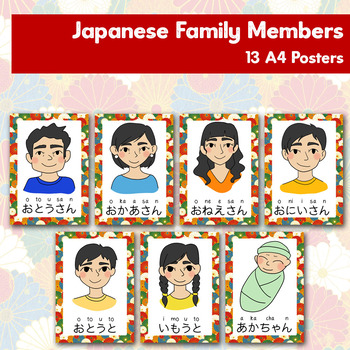 Preview of Japanese Family Members - Kazoku - Display Posters