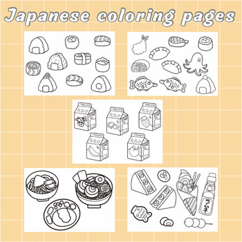 Preview of Japanese Food Coloring Pages