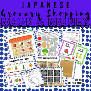 Preview of Japanese Food & Money: Grocery Shopping Tsu Hai Counters Unit Cost Daily Living