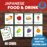 Japanese Food and Drink Flashcards, Japanese Word Wall, Ja