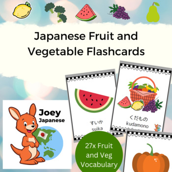 Preview of Japanese Fruit and Vegetable Flashcards