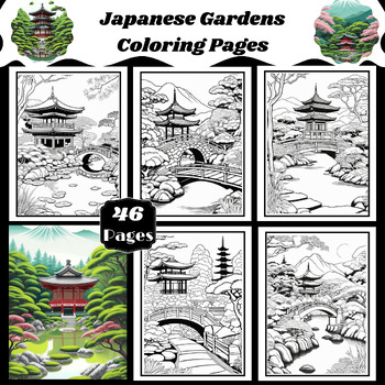 Preview of Japanese Gardens Coloring Pages