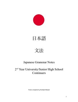 Preview of Japanese Grammar E-Book (Senior High Shool or University Intermediate Level)