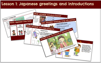 Preview of L01: Japanese Greetings & Introductions Language Lesson (K, 1st, 2nd, 3rd)