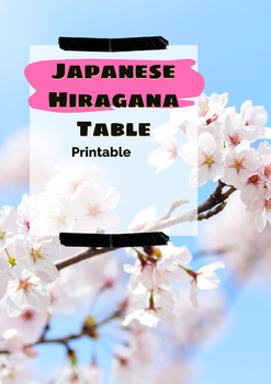 Preview of Japanese Hiragana Table - Printable