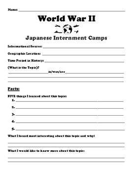 japanese internment assignment