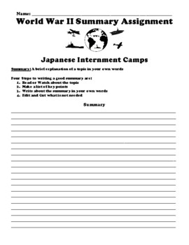 japanese internment assignment