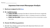 Japanese Internment Newspaper Analysis