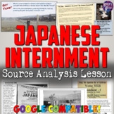Japanese Internment Source Analysis Lesson