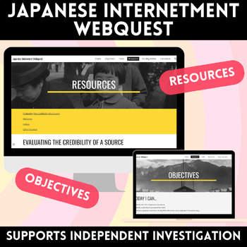 Preview of Japanese Internment Webquest for Middle and High School