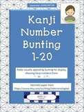 Japanese Kanji Number Bunting 1 -20: SASHIKO design