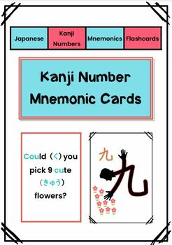 Preview of JAPANESE: Kanji Number Mnemonic Flashcards