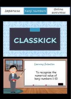 Preview of Japanese: Kanji numbers 1-10 for CLASSKICK