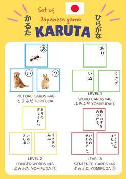 Preview of Japanese Karuta Card Set - Hiragana Karuta Game Set