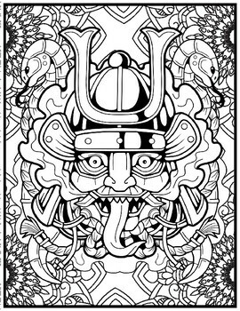 Japanese Mythology Coloring Pages | Mindfulness Coloring Sheets by Qetsy