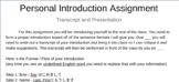 Japanese Personal Introduction Assignment