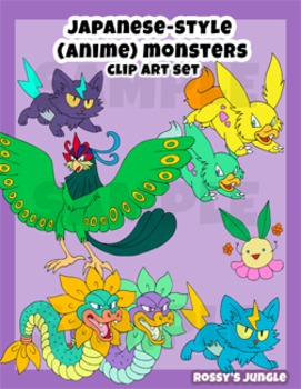 Preview of Japanese-Style Cartoon (Anime) Monsters or Aliens Clip Art Set