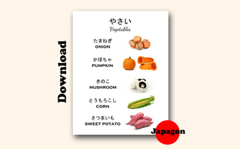 Preview of Japanese Vegetables Learning Material for Kids JP04