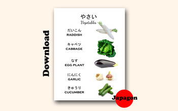 Preview of Japanese Vegetables Learning Material for Kids JP05
