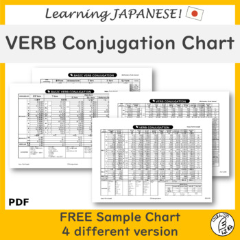 Preview of Japanese Verb Conjugation Chart -Free Sample