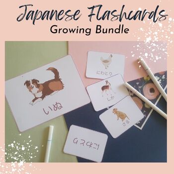 Preview of Japanese Vocabulary Flashcards - Growing Bundle