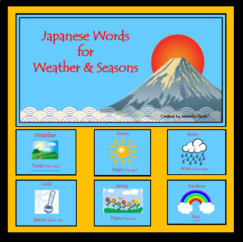 Preview of Japanese Words for Weather & Seasons