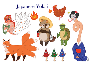 Preview of Japanese Yokai clip art