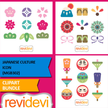 Preview of Japanese culture icon clip art bundle