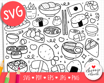 Preview of Japanese food coloring pages, Japanese foods svg, Japan svg, Foods svg, Japanese