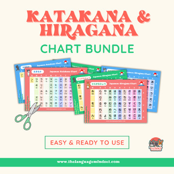 Preview of Japanese print-and-go Hiragana & Katakana Chart for Children Bundle