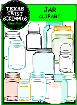 Preview of Jar ClipArt...Labels, Writing Pages, Forms {Texas Twist Scribbles}