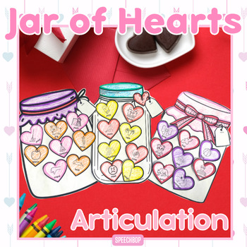Preview of Jar of Hearts Articulation - Valentine's Day Speech Therapy Craft